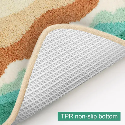 Miniatura 4 de Alfombra de baño de 24 x 16 pulgadas, absorbente, antideslizante, lavable a máquina, alfombra de baño suave para suelo de baño, ducha, bañera