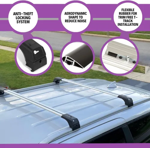 Miniatura 5 de ERKUL Barras transversales para portaequipajes para Mitsubishi Outlander y Outlander PHEV 2022-2026 (no apto para Outlander Sport) Barras Plateado