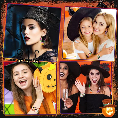 Miniatura 7 de Augshy 4200 cuentas de arcilla de Halloween Heishi planas, redondas, espaciadoras de polímero para hacer joyas, collares, pulseras y aretes