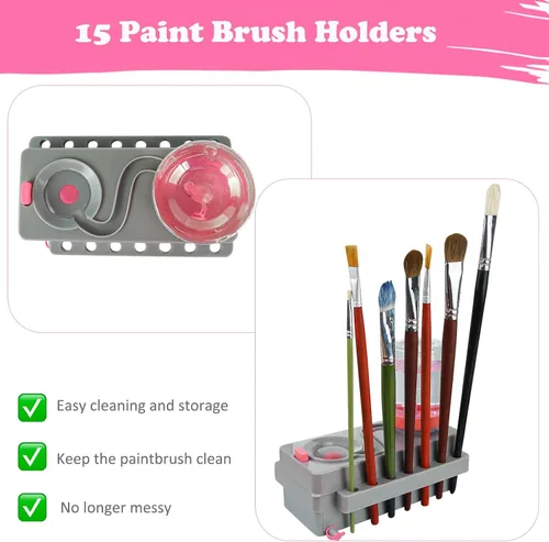 Miniatura 3 de Limpiador de Pinceles de Pintura, Enjuagador de Pinceles con Drenaje y Soporte para Pinceles, Limpiador de Pinceles de Pintura con Reciclaje