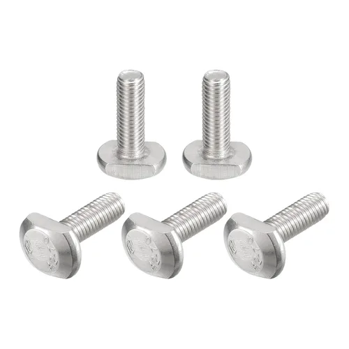 Miniatura 30 de uxcell Pernos de ranura en T, 5 unidades M5x25mm Pernos deslizantes de caída en T de acero inoxidable 304 con forma de T para pista en T