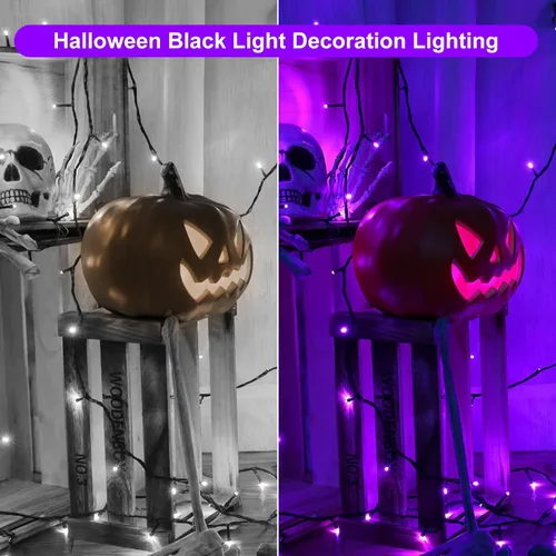Miniatura 8 de Luz LED negra recargable, luz negra alimentada por batería, luz ultravioleta inalámbrica, luces negras impermeables para fiestas brillantes al aire