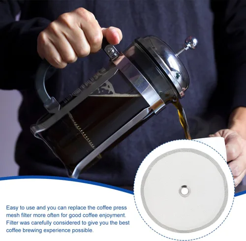 Miniatura 3 de Hemobllo 2 filtros de malla de acero inoxidable pantallas de filtro de café para fácil preparación reemplazo para teteras accesorios