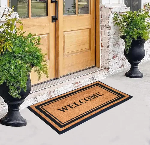 Miniatura 73 de A1HC Tapete para Puerta de Fibra de Coco Natural y Caucho, 30"x48" – Grueso, Duradero, Resistente, Anti-Desprendimiento, Resistente a