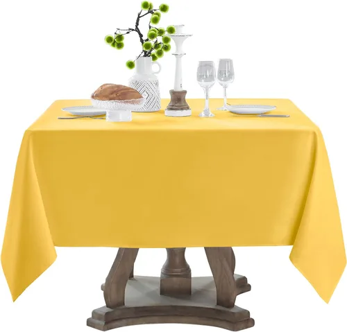 Miniatura 43 de Mantel rectangular de 60 x 102 pulgadas, color blanco, 1 paquete de manteles para 6ft, resistentes a las manchas, decorativo, lavable, de poliéster