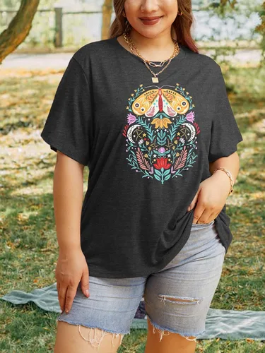 Miniatura 3 de Camiseta de manga corta con diseño de margaritas para mujer, diseño de girasol, talla grande