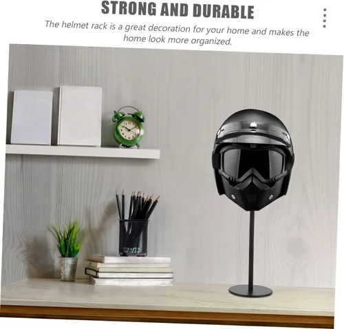 Miniatura 2 de INOOMP Estante de almacenamiento resistente para cascos, 1 unidad de montaje en pared, diseño elegante y práctico para la organización del hogar,