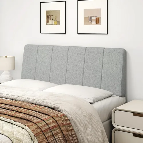 Miniatura 16 de Cabecero Tamaño Queen Solamente - Sin Ensamblaje, Cabecero Tapizado Tamaño Queen Tela de Lino Estilo Moderno Cabeceros para Cama Ajustable Negro