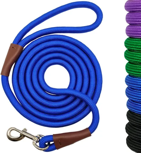 Miniatura 10 de Correa de cuerda para perro de 6/8/10 pies, correa clásica de 1/2 pulgada, cuerda de nailon fuerte para perros medianos y grandes, entrenamiento al