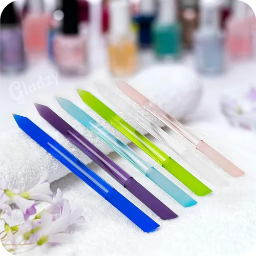 Miniatura 7 de Gladzy - Empujador de cutículas de vidrio, barra de manicura, calidad checa auténtica, removedor de cutículas de precisión profesional, superficie