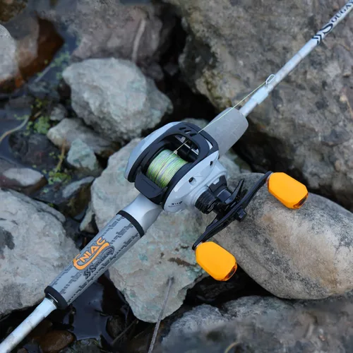 Miniatura 8 de Combos de caña de pescar giratoria y carrete Sougaiyang con manillas vacías de grafito de 2 piezas para pesca de bass Casting con diestros