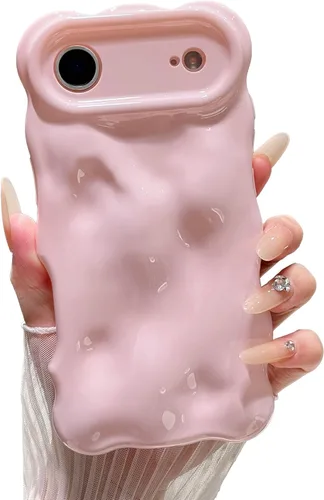 Miniatura 102 de XIZYO Funda para iPhone 13 de 6.1 pulgadas, bonito patrón de ondas, estético, 3D, rizado, ondulado, chapado en purpurina, para mujeres y niñas, Azul