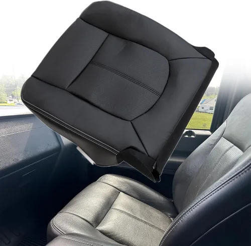 Miniatura 2 de Priprilod Funda de Asiento de Reemplazo de Cuero Negro Perforado para el Lado del Conductor Compatible con Ford F250 F350 F450 F550 Lariat 2011 2012