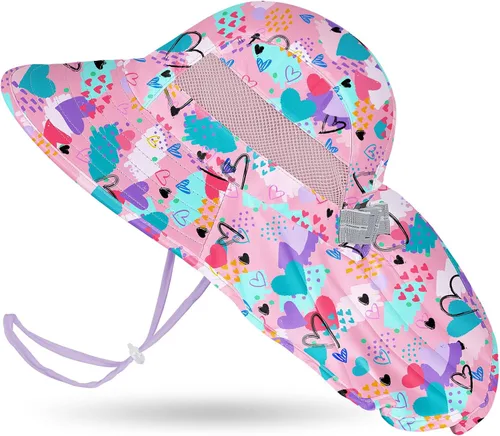 Miniatura 135 de Sombrero de sol para niños, protección UV, unicornio, verano, playa, jugar con ala ancha, solapa para el cuello para niñas y niños