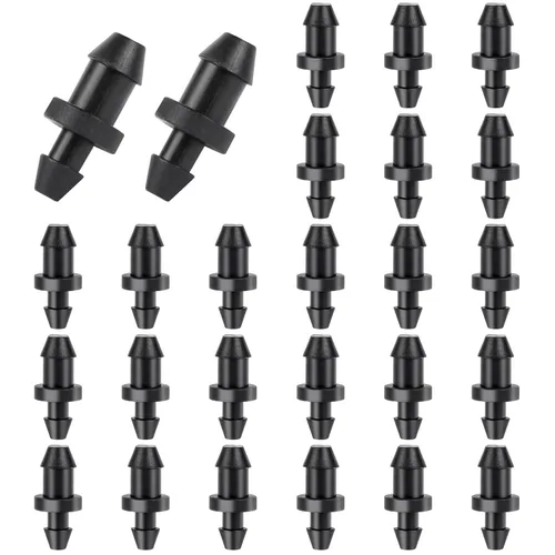 100 tapones de riego por goteo de 1/4 de pulgada, tubos de riego por goteo de 1/4 pulgadas, tapones de extremo negro para riego por goteo para