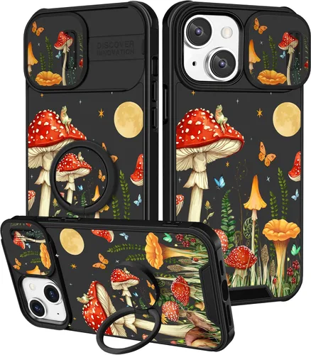 Miniatura 51 de Funermei Funda 2 en 1 para iPhone 13/iPhone 14 para mujeres, linda funda de teléfono con calavera para niñas, diseño de esqueleto gótico, divertido