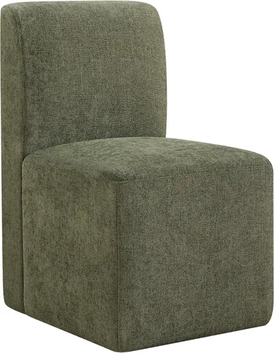 Miniatura 10 de CHITA Juego de 2 sillas de comedor con ruedas, tapizadas sin brazos, modernas sillas de comedor con rodillos para dormitorio, sala de lectura, sala