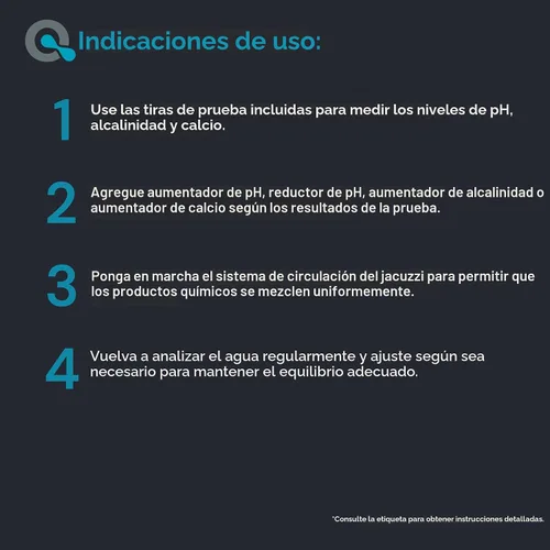 Miniatura 6 de AquaDoc - Kit de equilibrio de agua para bañera de hidromasaje con aumento de pH, disminución de pH, alcalinidad y aumento de calcio, 100 tiras