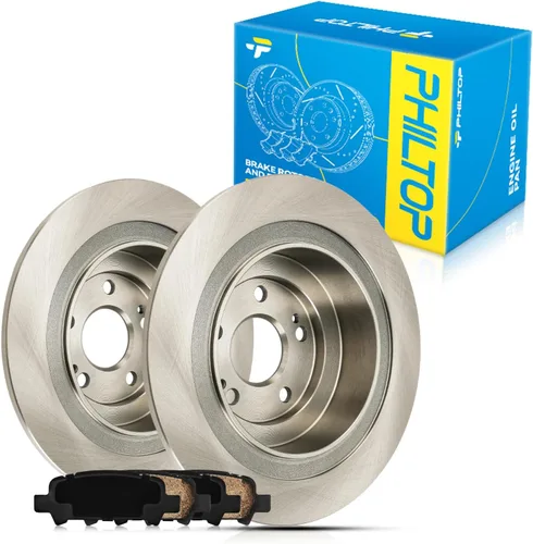 Miniatura 23 de PHILTOP Juego de rotores de freno de disco trasero y pastillas de freno de cerámica para Nissan 2002-2023 Altima, Nissan 2007-2019 Sentra, Nissan
