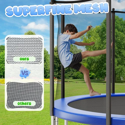 Miniatura 3 de JELENS Trampolín de 8 pies, 10 pies, 12 pies, 14 pies, 15 pies, trampolines para exteriores con red de cierre y escalera, trampolines recreativos