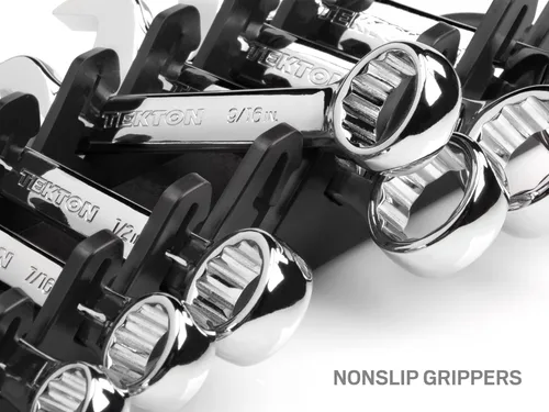 Miniatura 3 de TEKTON Soporte de llave combinada rechoncha de 8 herramientas (negro) ORG21108 Fabricado en Estados Unidos
