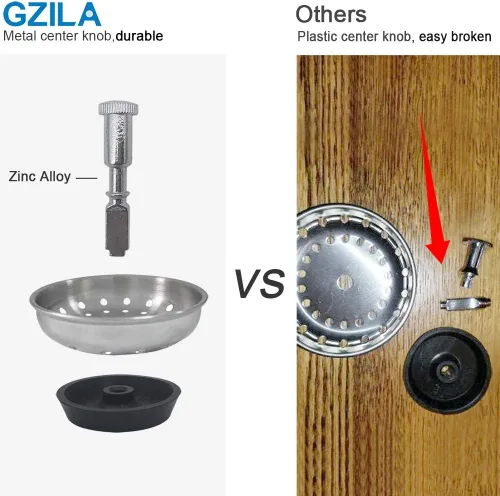 Miniatura 6 de GZILA Tapón de colador de cesta de fregadero de cocina, repuesto para desagüe de fregadero de cocina estándar de 3-1/2 pulgadas, acero inoxidable