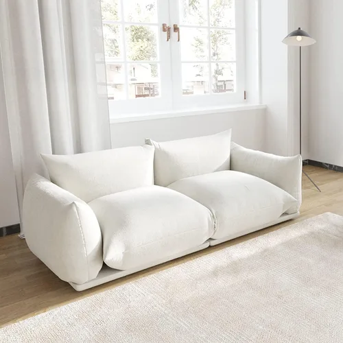 Miniatura 11 de JACH Otomana Cómoda de Estilo Moderno de Mediados de Siglo, Reposapiés de Sofá de Chenilla con Cojín Grueso, Muebles Taburete de 26" para Espacios