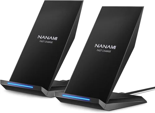 Cargador inalámbrico rápido, [2 unidades] Soporte de carga inalámbrico certificado NANAMI Qi compatible con iPhone 17/17 Air/17 Pro/17 Pro