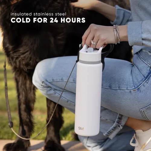 Miniatura 6 de Simple Modern botella de agua reutilizable con tapa con pajilla, de acero inoxidable con aislamiento al vacío, para gimnasio, viajes y deportes