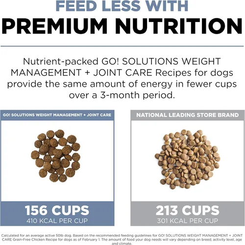 Miniatura 5 de Go! Solutions Weight Management + Joint Care - Alimento seco para perros sin granos de pollo, croquetas prémium para adultos y personas mayores