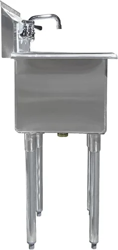 Miniatura 9 de Fregadero de acero inoxidable con grifo Acero inoxidable 304 NSF Tamaño del tazón interior: 15 "x 15" Tamaño total: 18.5 x 18 pulgadas