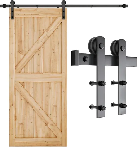 Gancho para puerta Smartstandard deslizante, para puertas de graneros, con forma de "I", color negro, negro