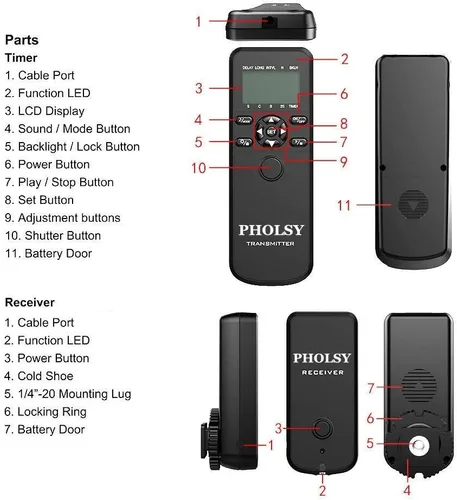 Miniatura 7 de PHOLSY Control remoto con temporizador de cámara con HDR compatible con Canon R100 R8 R6ii R7 R10 90D 250D 850D 6Dii 7Dii G1Xiii; para Olympus OM-1