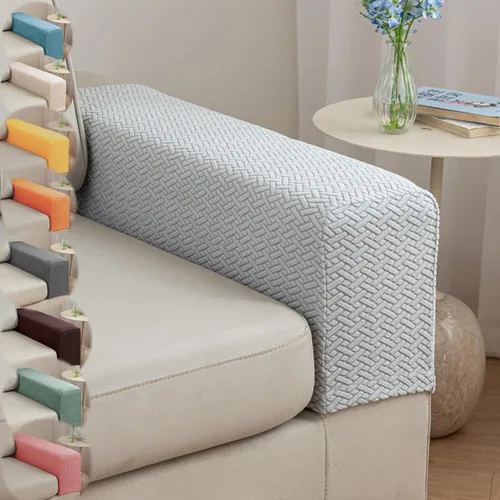 Miniatura 13 de Fundas para Brazos de Sofá y Fundas para Brazos de Sillón Juego de 2 - Protectores Elásticos para Reposabrazos de Sofá con Agarre Antideslizante