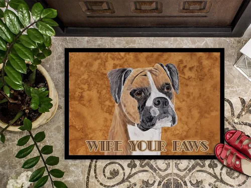 Miniatura 3 de Caroline's Treasures SC9121MAT Boxer Wipe Your Paws - Tapete para puerta delantera, 18 x 27 pulgadas, para interiores y exteriores, para entrada