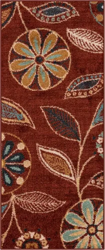 Miniatura 21 de Maples Rugs Reggie - Alfombra de pasillo floral, fabricada en Estados Unidos, lavable, antideslizante, alfombra de interior para cocina, pasillo