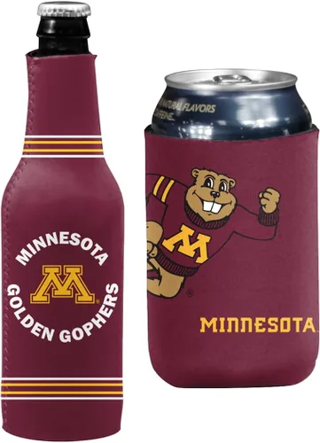 Miniatura 150 de College Team Color Logo Can & Bottle Holder Insulator Beverage Cooler Set