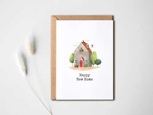Miniatura 3 de KrysDesigns Happy New Home Card - Tarjeta en blanco de 5 x 7 pulgadas con sobre