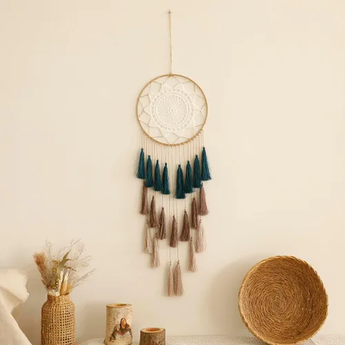 Atrapasueños de Macramé para Colgar en la Pared - Atrapasueños Grandes Decoración de Pared Boho Chic, Ornamento de Borlas Hechas a Mano Decoración
