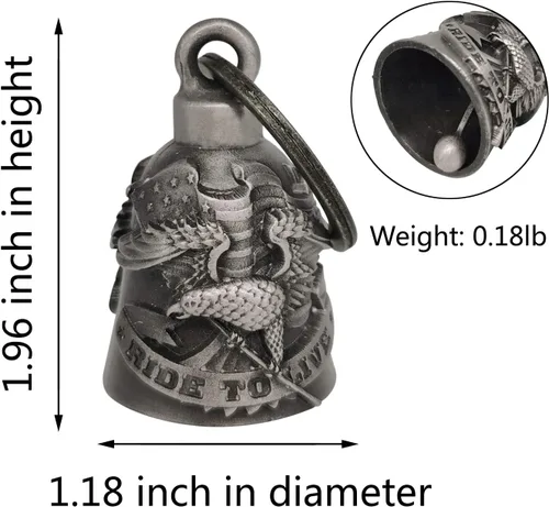 Miniatura 5 de Campana de motocicleta con colgador para motociclista, campanas de motociclista de buena suerte y accesorios de motocicleta, campana de la suerte