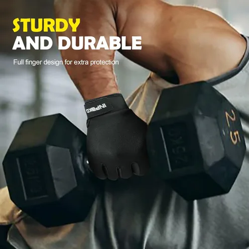 Miniatura 6 de Guantes de entrenamiento para hombres y mujeres, ligeros, con agarre de palma completa, acolchados, guantes de gimnasio para levantamiento de pesas