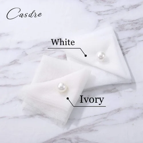 Miniatura 2 de CASDRE Velo de novia de 1 nivel en la cintura, longitud de los dedos, velos de tul para novia, borde cortado con peine para novias (40 pulgadas)