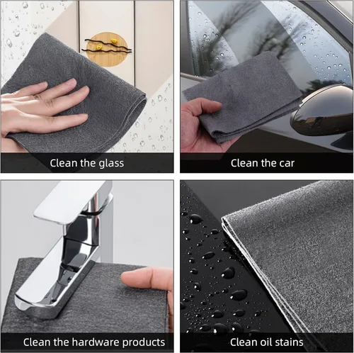 Miniatura 6 de Paño de limpieza mágico grueso, trapos mágicos para limpiar ventanas y vidrios, trapos de limpieza reutilizables grandes sin rayas mágicas