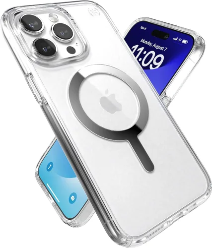 Miniatura 7 de Speck Funda transparente para iPhone 15 Pro Max, protección contra caídas, resistente a los arañazos, no se amarillea, funda para teléfono de 6.7