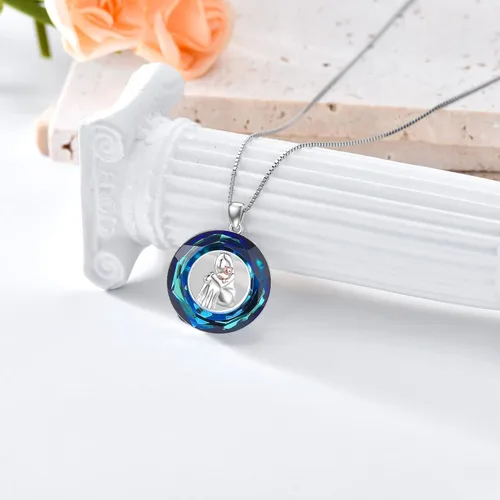 Miniatura 5 de POPKIMI Cat Lover Pendant Necklace Dog Lover Necklace 925 Sterling Silver Crystal Cat Memorial Gifts for Women Teen Girls Animal Heart Jewelry