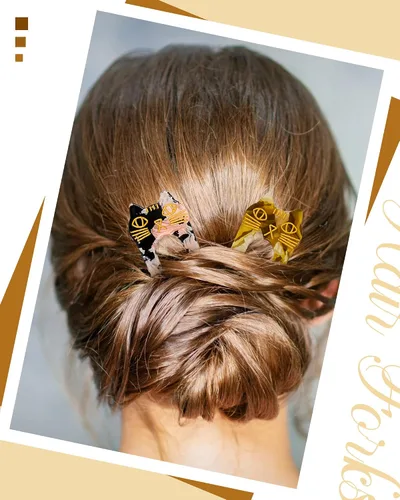 Miniatura 6 de Taiyin 10 piezas de horquillas francesas para mujer, en forma de U, para cabello largo, tenedores, pasadores de pelo de gato, 2 puntas para niñas