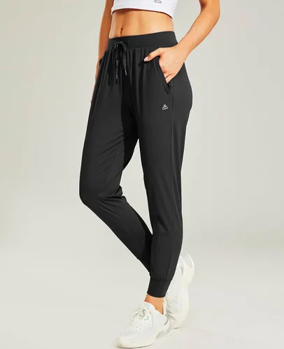 Miniatura 4 de Haimont Pantalones deportivos para correr para mujer con bolsillos con cremallera, ligeros, atléticos, para entrenamiento, pantalones casuales