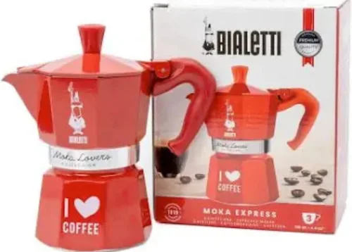 Miniatura 4 de BIALETTI Moka Express 3-Cup RED "I love coffee" (edición limitada)