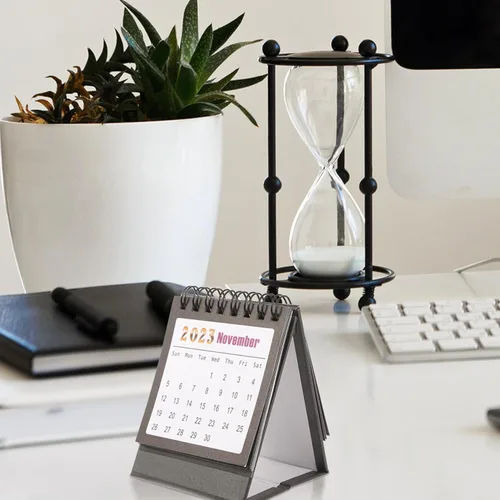 Miniatura 6 de Calendario de escritorio 2024-2025 – Calendario de escritorio abatible de pie con vista mensual, 10 x 8.3 pulgadas, encuadernación de doble alambre