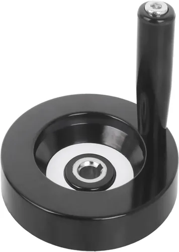 Miniatura 2 de Hand Wheel 63MM OD 8MM Mounting Hole Machine Key Fixing Bakelite Revolving Handle for Industrial Machinery